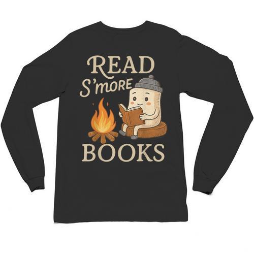 Read S'More Books Campfire Reading Book Lovers Camper Unisex Long Sleeve T-Shirt - Bookorys