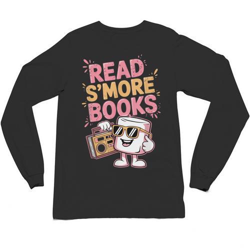 Read S'More Books Camping Outdoors Travel Campfire Smores Unisex Long Sleeve T-Shirt - Bookorys