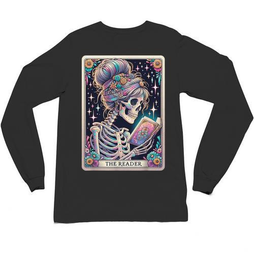 The Reader Tarot Card Women Book Lover Librarian Read Unisex Long Sleeve T-Shirt - Bookorys DE