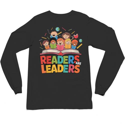 Readers Are Leaders Motivational Reading Book Quote Unisex Long Sleeve T-Shirt - Bookorys