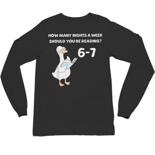 Reading 6-7 Silly Goose Read Books Bookish Bookworm Unisex Long Sleeve T-Shirt - Bookorys DE