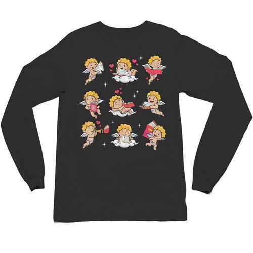 Reading Cupids Books Valentine's Day Teachers Book Lovers Unisex Long Sleeve T-Shirt - Bookorys