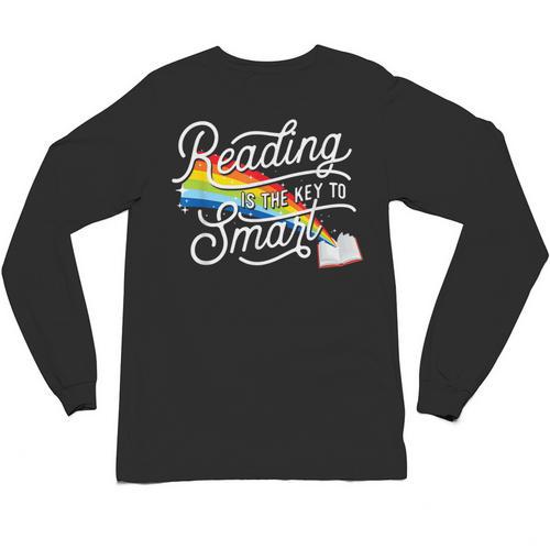 Reading Is The Key To Smart Book Lover Bookworm Reader Unisex Long Sleeve T-Shirt - Bookorys