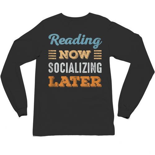 Reading Now Minimal Socializing Introvert Vintage Unisex Long Sleeve T-Shirt - Raresse