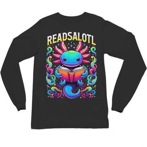 Readsalotl Axolotl Book Lovers Axolotls Unisex Long Sleeve T-Shirt - Bookorys