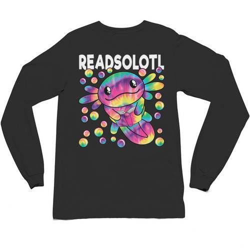 Readsolotl Cute Axolotl Book Lover Reading Women Girls Unisex Long Sleeve T-Shirt - Bookorys CA
