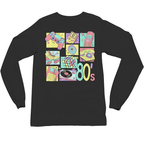 Retro 80s Nostalgia 1980s Throwback Party Costume Unisex Long Sleeve T-Shirt - Figerry