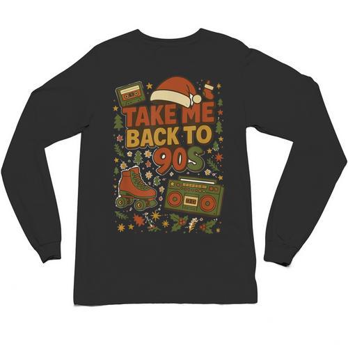 Retro 90s 80s Baby Christmas Holiday Nostalgia Unisex Long Sleeve T-Shirt - Figerry