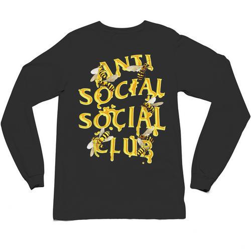 Retro Anti Social Club Bees Introvert Women Men Unisex Long Sleeve T-Shirt - Raresse