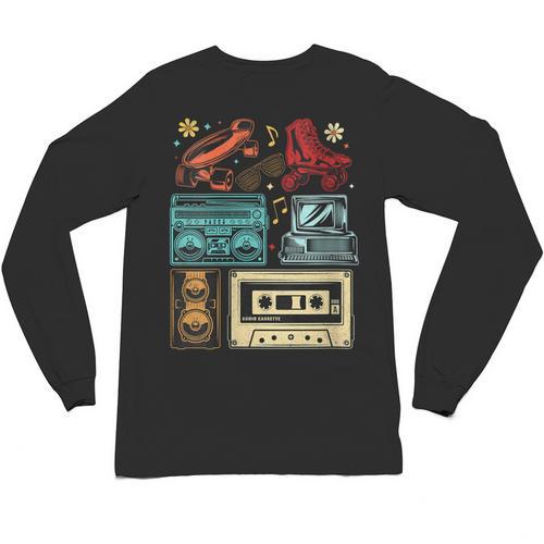 Retro Cassette 70s 80s 90s Music Vintage Party Nostalgia Unisex Long Sleeve T-Shirt - Figerry