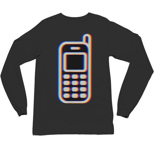 Retro Cell Vintage Mobile Phone 90s Nostalgia Vaporwave Fun Unisex Long Sleeve T-Shirt - Figerry