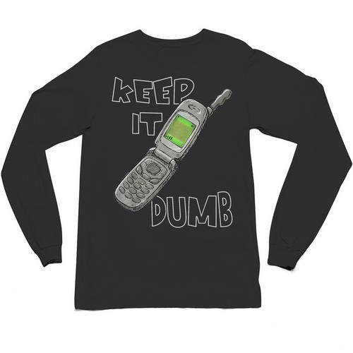 Retro Dumb Flip Phone Vintage 90s Y2K Tech Nostalgia Unisex Long Sleeve T-Shirt - Figerry