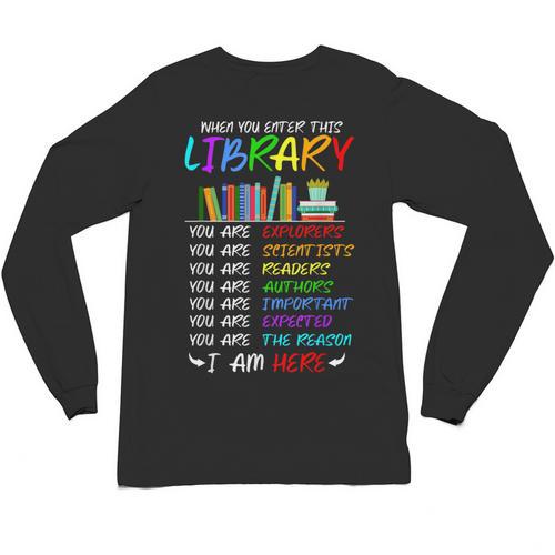 Retro Librarian Book Reader Library Book Reading Unisex Long Sleeve T-Shirt - Bookorys