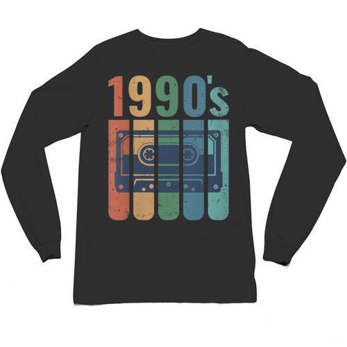 Retro Nineties Style Audio Tape Nostalgia Year 1990 Unisex Long Sleeve T-Shirt - Figerry