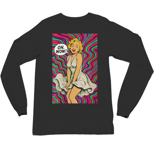 Retro Pop Art Vintage Style Blonde Psychedelic 50s Nostalgia Unisex Long Sleeve T-Shirt - Figerry