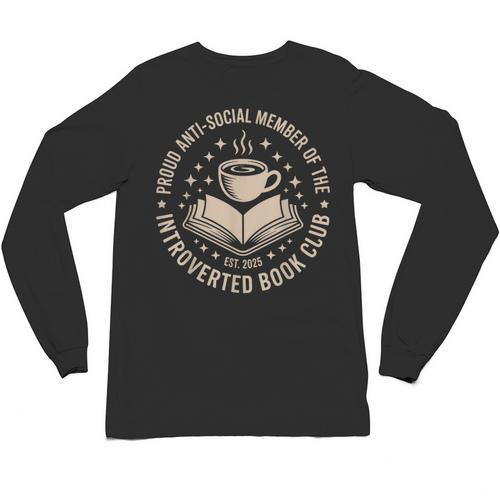 Retro Proud Introverted Book Club Anti Social Reader Unisex Long Sleeve T-Shirt - Bookorys