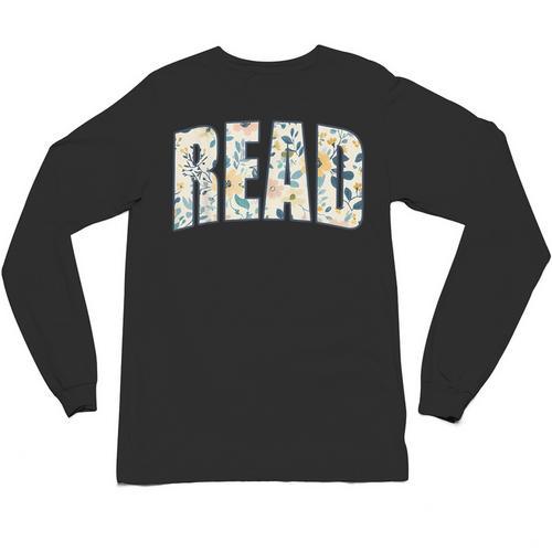 Retro Read Floral Reading Bookworm Librarian Book Lover Unisex Long Sleeve T-Shirt - Bookorys UK