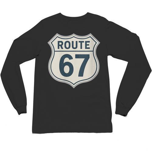 Retro Route 67 Highway Sign Vintage Road Nostalgia Unisex Long Sleeve T-Shirt - Figerry