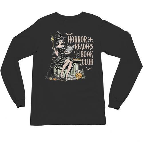 Retro Scary Horror Readers Book Club Spooky Halloween Unisex Long Sleeve T-Shirt - Bookorys