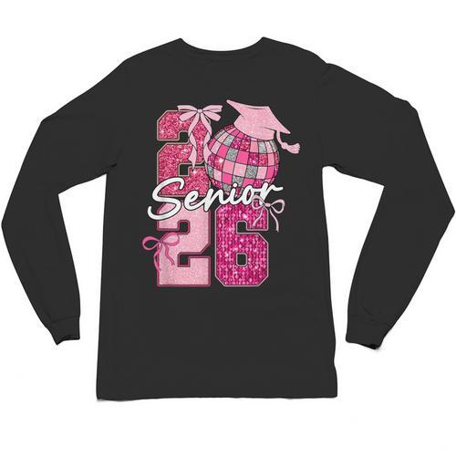 Retro Senior 2026 Coquette Bow Graduation Class Of 2026 Unisex Long Sleeve T-Shirt - Best Gift Smart