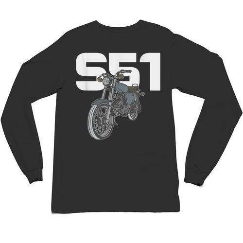Retro Simme Moped Nostalgia Eastern Block Schwalbe Driver DDR Unisex Long Sleeve T-Shirt - Figerry