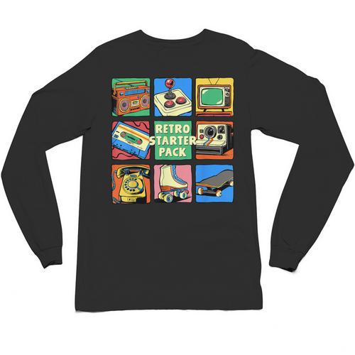 Retro Starter Pack 80s 90s Vintage Nostalgia Cassette Tape Unisex Long Sleeve T-Shirt - Figerry
