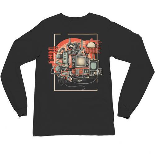 Retro Tech Stack 80s 90s Nostalgia Analog TV Cameras Unisex Long Sleeve T-Shirt - Figerry