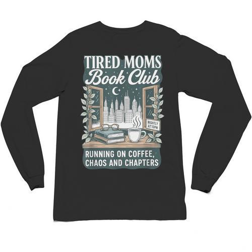 Retro Tired Moms Book Club Bookish Booktrovert Mother's Day Unisex Long Sleeve T-Shirt - Bookorys DE