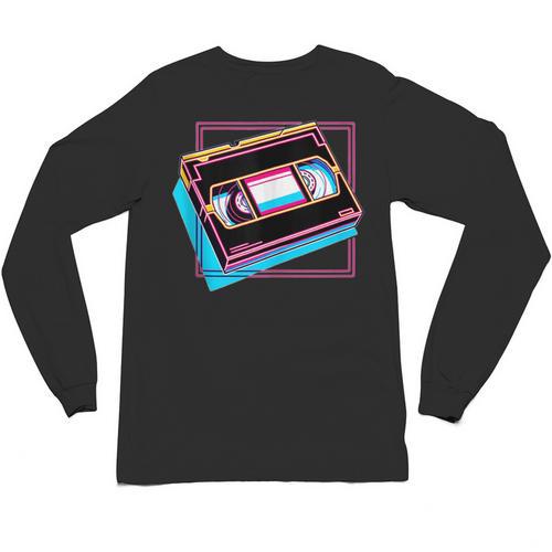 Retro VHS Vaporwave Video Cassette Nostalgia Geek Chic Unisex Long Sleeve T-Shirt - Figerry