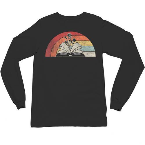 Retro Vintage Wildflowers Book Shirt Book Lover Unisex Long Sleeve T-Shirt - Bookorys