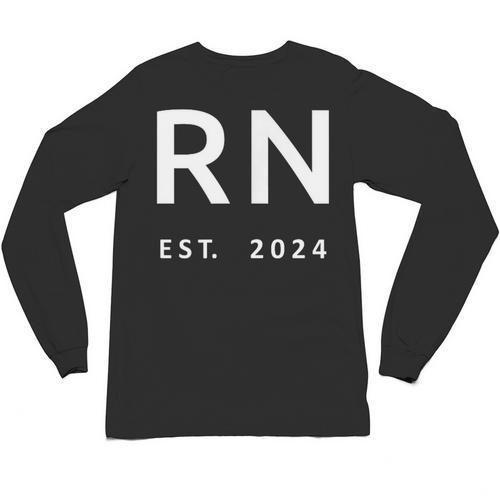 RN Est 2024 Registered Nurse Nursing School Graduation Unisex Long Sleeve T-Shirt - Best Gift Smart