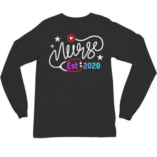 RN New Nurse Est 2020 Cute Nursing School Graduation 2K20 Unisex Long Sleeve T-Shirt - Best Gift Smart