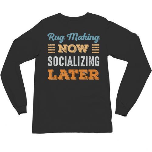 Rug Makin Now Minimal Socializing Introvert Vintage Unisex Long Sleeve T-Shirt - Raresse