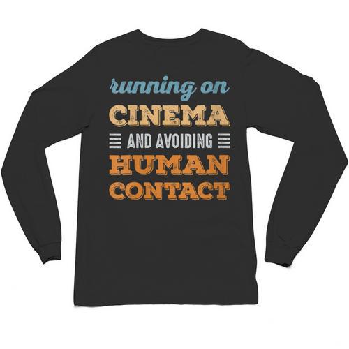 Running On Cinema Social Introvert Humor Vintage Unisex Long Sleeve T-Shirt - Raresse