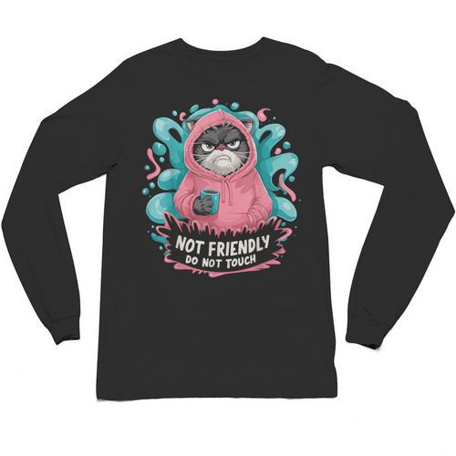 Sarcastic Loner Introvert Clothing Not Friendly Do Not Touch Small Unisex Long Sleeve T-Shirt - Raresse