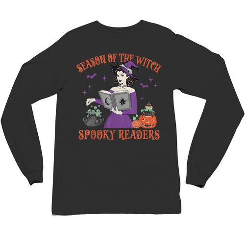 Season Of The Witch Spooky Readers Spell Book Hallowen Unisex Long Sleeve T-Shirt - Bookorys CA