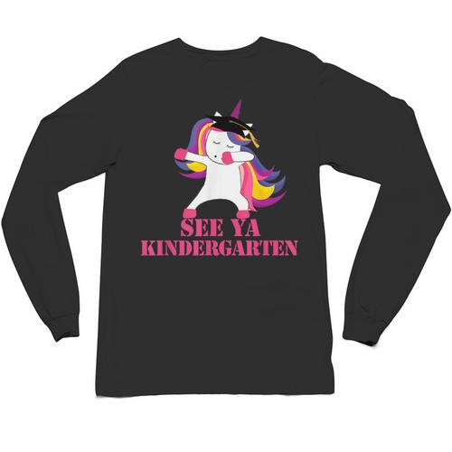 See Ya Kindergarten DABBING Unicorn Graduation Meme Unisex Long Sleeve T-Shirt - Best Gift Smart