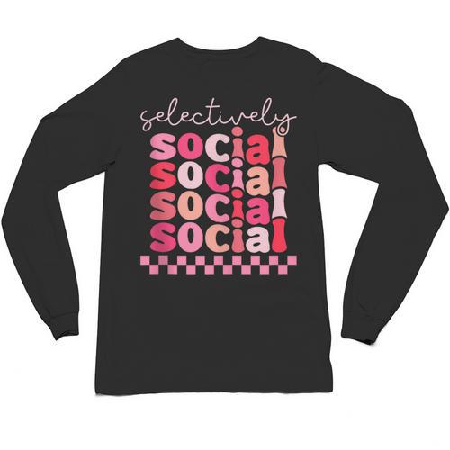 Selectively Social Sarcastic Introvert Humor Unisex Long Sleeve T-Shirt - Raresse