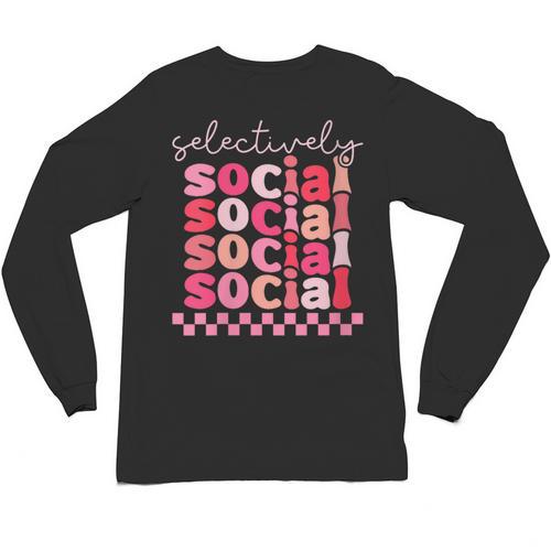Selectively Social Sarcastic Introvert Humor Unisex Long Sleeve T-Shirt - Raresse