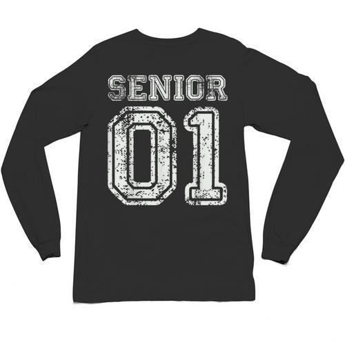 Senior 01 Class Of 2001 Retro College High School Graduation Unisex Long Sleeve T-Shirt - Best Gift Smart