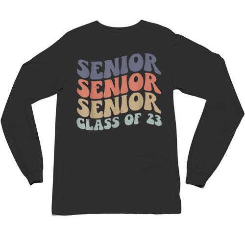 SENIOR 2023 Retro Class Of 2023 Seniors Graduation 23 Hippie Unisex Long Sleeve T-Shirt - Best Gift Smart