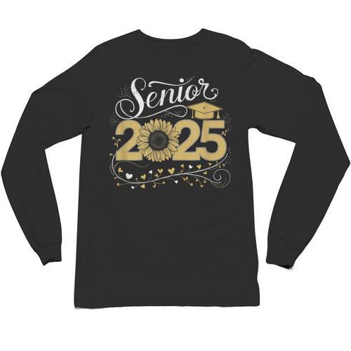 Senior 2025 Graduation Sunflower Class Of 2025 Unisex Long Sleeve T-Shirt - Best Gift Smart