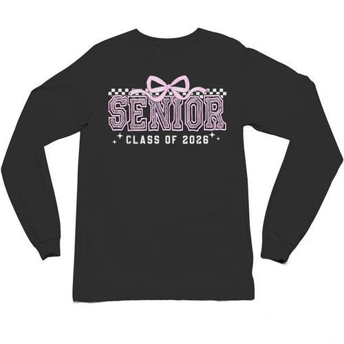 Senior 2026 Coquette Bow Class Of 2026 Graduation Graduate Unisex Long Sleeve T-Shirt - Best Gift Smart