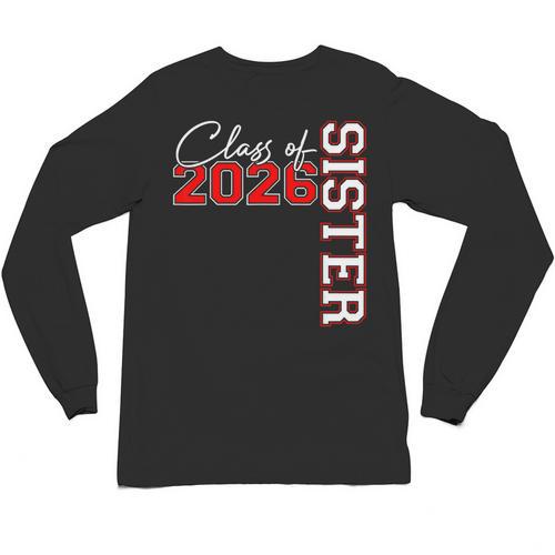 Senior Sister Class Of 2026 Proud Big Sis Graduation Family Unisex Long Sleeve T-Shirt - Best Gift Smart