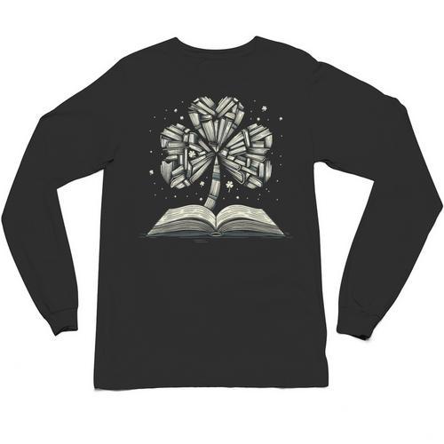 Shamrock Books St Patricks Day Bookworm Librarian Unisex Long Sleeve T-Shirt - Bookorys