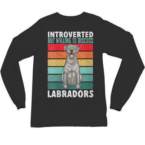 Silver Labrador Retriever Introvert Silver Lab Unisex Long Sleeve T-Shirt - Raresse