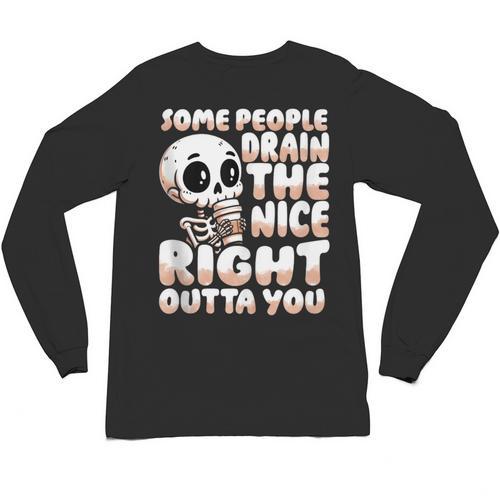 Skeleton Coffee Lover Introvert Unisex Long Sleeve T-Shirt - Raresse