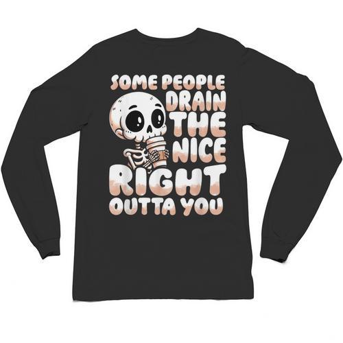 Skeleton Coffee Lover Introvert Unisex Long Sleeve T-Shirt - Raresse