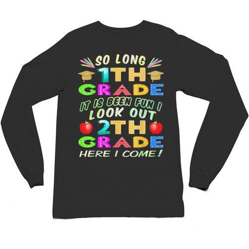 So Long 1st Grade 2nd Grade Here I Come Graduation 2022 Unisex Long Sleeve T-Shirt - Best Gift Smart