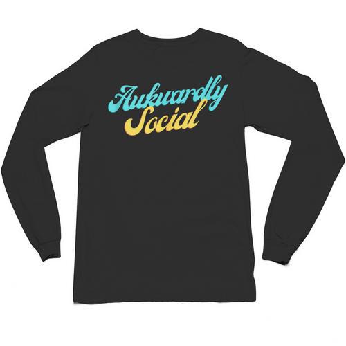 Socially Awkward Introvert Retro Anxious Awkwardly Social Unisex Long Sleeve T-Shirt - Raresse